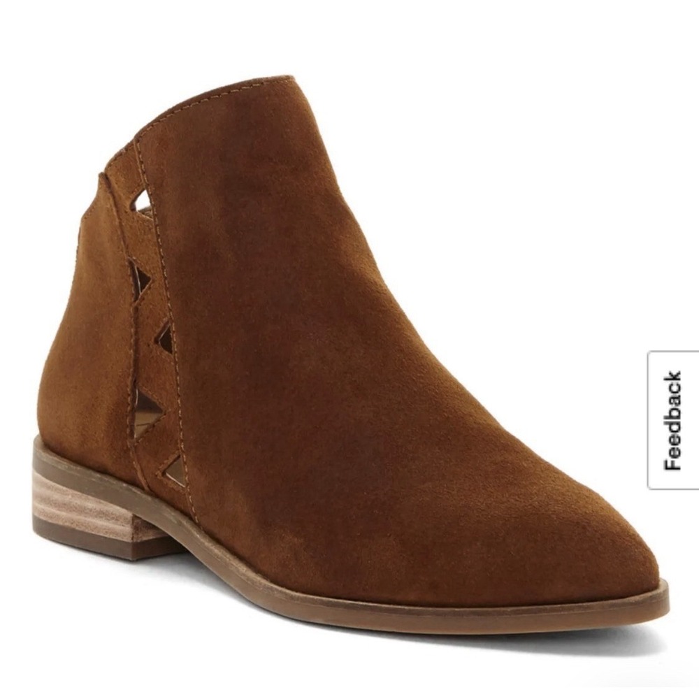 Lucky‎ Brand Womens Jakeela Ankle Suede Brown Boots Shoes Size 10 Pointed Toe